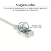 ACT harmaa 10 m LSZH U/FTP CAT6A datakeskuksen Slimline-patchkaapeli ilman lukituskynsiä RJ45-liittimillä