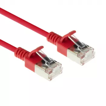 ACT punainen 10 m LSZH U/FTP CAT6A datakeskuksen Slimline-patchkaapeli RJ45-liittimillä