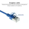 ACT sininen 10 metrin LSZH U/FTP CAT6A datakeskuksen Slimline-patchkaapeli lukituskynsi-RJ45-liittimillä