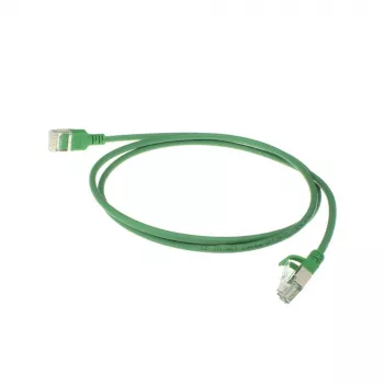 ACT vihreä 7 m LSZH U/FTP CAT6A datakeskuksen Slimline-patchkaapeli lukituskynsien suojalla ja RJ45-liittimillä