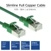 ACT vihreä 7 m LSZH U/FTP CAT6A datakeskuksen Slimline-patchkaapeli lukituskynsien suojalla ja RJ45-liittimillä