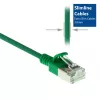 ACT vihreä 10 metrin LSZH U/FTP CAT6A datakeskuksen Slimline-patchkaapeli ilman lukituskynsiä RJ45-liittimillä