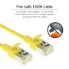 ACT keltainen 7 metrin LSZH U/FTP CAT6A datakeskuksen Slimline-patchkaapeli lukituskynsien suojalla ja RJ45-liittimillä