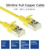 ACT keltainen 10 m LSZH U/FTP CAT6A datakeskuksen Slimline-patchkaapeli RJ45-liittimillä ja taittosuojalla