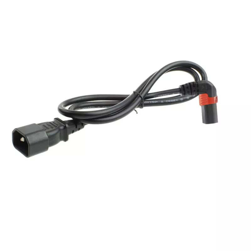 ACT virtakaapeli C14 - C13 IEC Lock (ylöspäin taivutettu) musta 3 m, PC2051