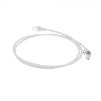 ACT valkoinen 5 metrin LSZH U/FTP CAT6A datakeskuksen Slimline-patchkaapeli ilman lukituskynsiä RJ45-liittimillä