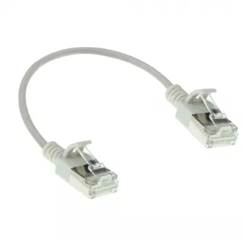 ACT harmaa 0,15 metrin LSZH U/FTP CAT6A datakeskuksen Slimline-patchkaapeli lukituskynsien suojalla RJ45-liittimillä