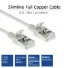 ACT harmaa 0,15 metrin LSZH U/FTP CAT6A datakeskuksen Slimline-patchkaapeli lukituskynsien suojalla RJ45-liittimillä