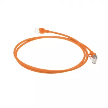 ACT oranssi 1,5 m LSZH U/FTP CAT6A datacenter-slimline-patchkaapeli, RJ45-liittimillä, rastnasenfest