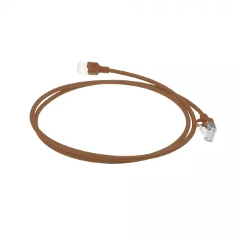 ACT ruskea 1 m LSZH U/FTP CAT6A datacenter-slimline-patchkaapeli, rastnasenfrei, RJ45-liittimillä
