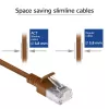 ACT ruskea 1 m LSZH U/FTP CAT6A datacenter-slimline-patchkaapeli, rastnasenfrei, RJ45-liittimillä