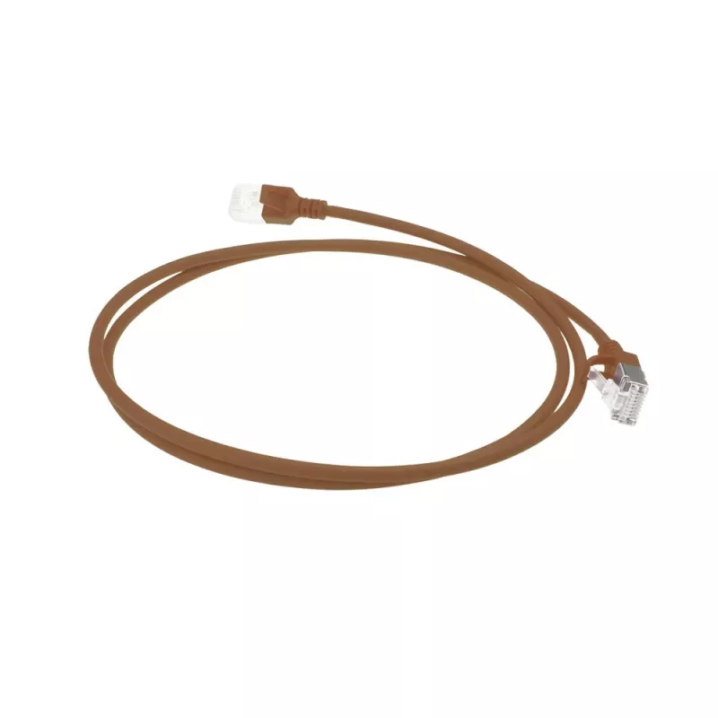 ACT ruskea 5 m LSZH U/FTP CAT6A datacenter-slimline-patchkaapeli, RJ45-liittimillä