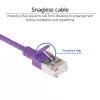 ACT violetti 1 m LSZH U/FTP CAT6A datacenter-slimline-patchkaapeli, rastnasenfrei, RJ45-liittimillä