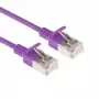 ACT violetti 3 m LSZH U/FTP CAT6A datacenter-slimline-patchkaapeli, snagless, RJ45-liittimillä