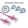 ACT pinkki 1 m LSZH U/FTP CAT6A datacenter-slimline-patchkaapeli, RJ45-liittimillä