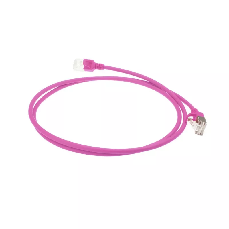 ACT pinkki 2 m LSZH U/FTP CAT6A datacenter-slimline-patchkaapeli, snagless, RJ45-liittimillä