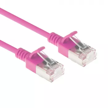 ACT roosa 0,15 m LSZH U/FTP CAT6A datacenter-slimline-patchkaapeli, rastnasenfrei, RJ45-liittimillä