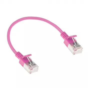 ACT roosa 0,15 m LSZH U/FTP CAT6A datacenter-slimline-patchkaapeli, rastnasenfrei, RJ45-liittimillä