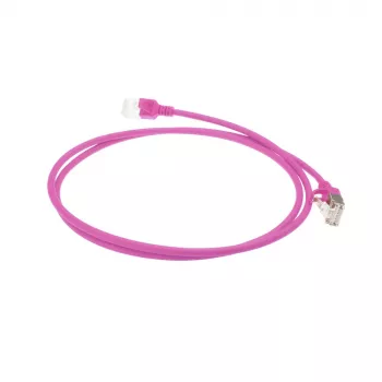 ACT pinkki 1,5 m LSZH U/FTP CAT6A datacenter-slimline-patchkaapeli, snagless, RJ45-liittimillä