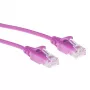 ACT pinkki 10 m LSZH U/UTP CAT6 datacenter-slimline-patchkaapeli, lukituskielekkeen suojaus, RJ45-liittimillä
