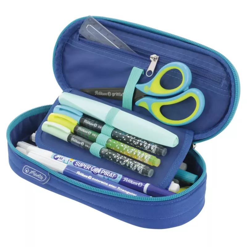 Herlitz Dip Dye Soft pennala polyesteri sininen turkoosi 215x95x60mm