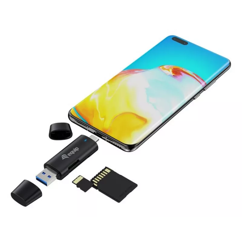 Equip 245462 kortinlukija USB 3.2 Gen 1 (3.1 Gen 1) Type-A/Type-C musta