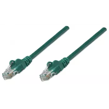 Intellinet verkkokaapeli, Cat5e, 1 m, vihreä, CCA, U/UTP, PVC, RJ45, kullatut kontaktit, lukituskoukun suoja, valettu taittosuoja, elinikäinen takuu