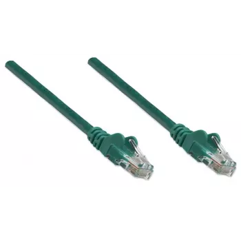 Intellinet verkkokaapeli, Cat5e, 1 m, vihreä, CCA, U/UTP, PVC, RJ45, kullatut kontaktit, lukituskoukun suoja, valettu taittosuoja, elinikäinen takuu