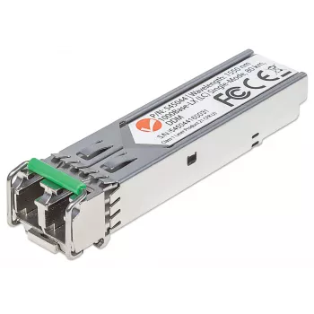 Intellinet lähetin-vastaanotinmoduuli optinen, Gigabit Fiber SFP, 1000Base-Lx (LC) Single-Mode-portti, 80 km, aallonpituus 1550 nm, MSA-yhteensopiva, vastaa Cisco GLC-ZX-SMD, Ethernet, kuitu, kolmen vuoden takuu