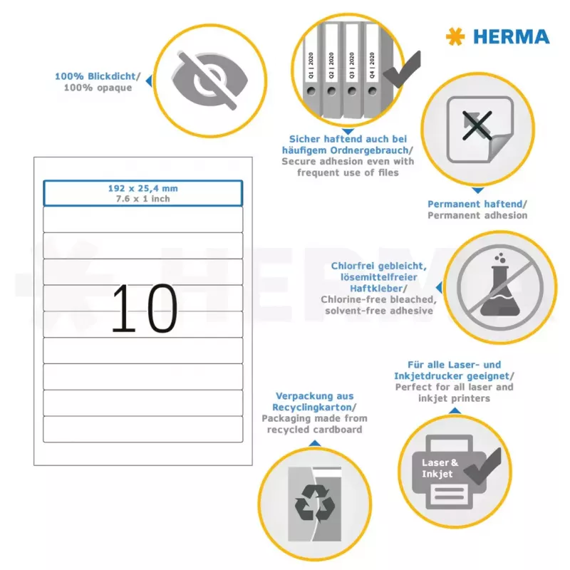 Itseliimautuvat tulostintarrat HERMA 5119