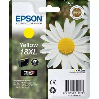 Mustepatruuna Epson yksittäispakkaus 18XL Claria Home keltainen