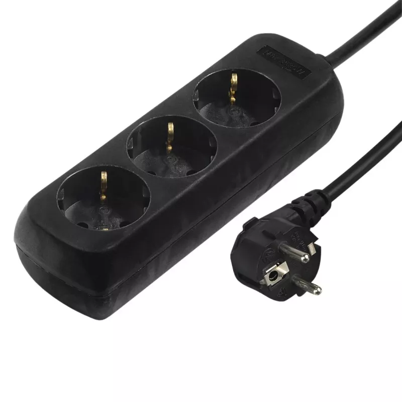 Hama 00108843 ylijännitesuoja musta 3 AC-pistorasiaa 230 V 5 m