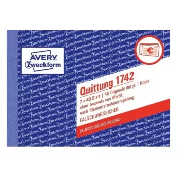 Kirjanpitolomakekirja A6 Avery 1742
