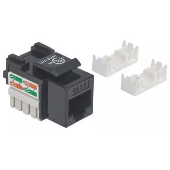 Intellinet Keystone Jack, Cat6, UTP, LSA-asennustyökalu, musta, litteä, musta, RJ-45, naaras, 22/26, Cat6