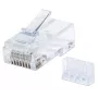 Intellinet RJ45-modulaariliitin, Cat6, UTP, 3-haarainen, jäykälle langalle, 15 µ kullatut kontaktit, 90 kpl:n pakkaus