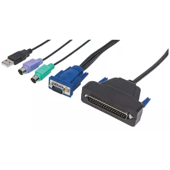 Intellinet VGA 1-porttikaapeli KVM-konsolille, PS2, USB ja VGA-liitännät