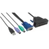 Intellinet VGA 1-porttikaapeli KVM-konsolille, PS2, USB ja VGA-liitännät