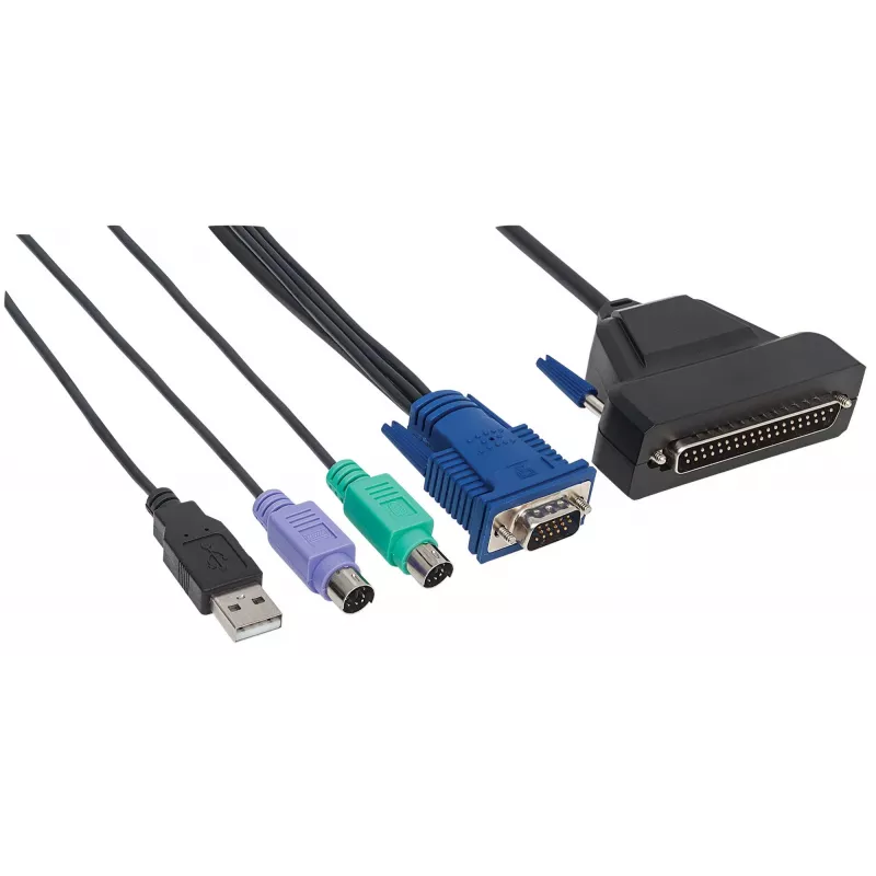 Intellinet VGA 1-porttikaapeli KVM-konsolille, PS2, USB ja VGA-liitännät