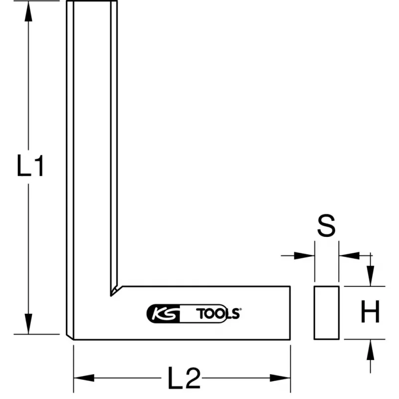 KS Tools 300.0293 kulma, ruostumaton teräs, 10 cm, 5 mm