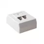 Pinta-asennettava suojarasian, 2-porttinen, ACT CAT5E, mitat 64,9×80×32,8 mm