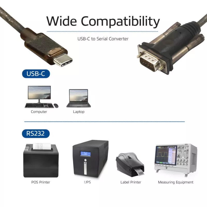 ACT AC6002 sarjakaapeli DB-9, 1,5 m, musta