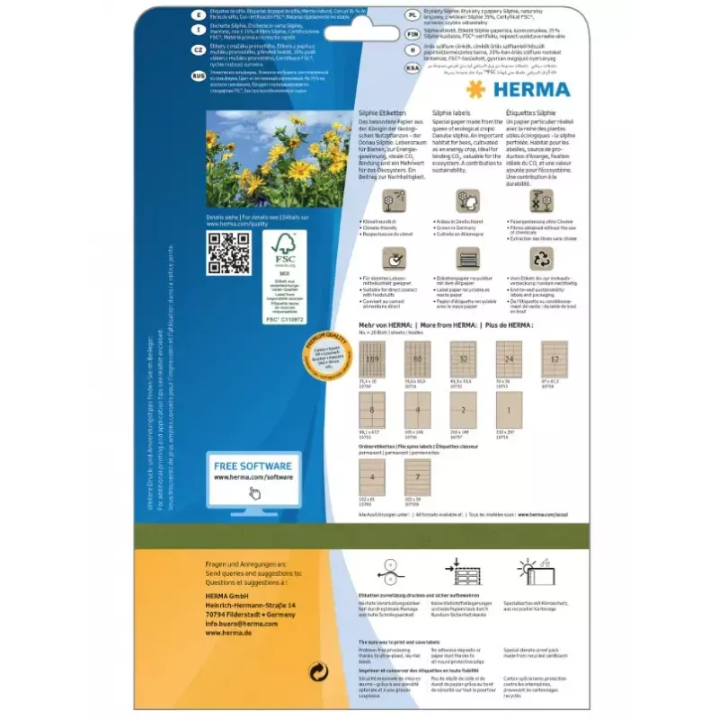 HERMA 10753 itseliimautuva tarra suorakaide pysyvä ruskea 480 kpl