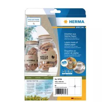 HERMA 10756 itseliimautuva tarra suorakaide pysyvä ruskea 80 kpl
