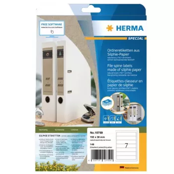 Itseliimautuva tarra HERMA 10759 suorakaide pysyvä ruskea 140 kpl