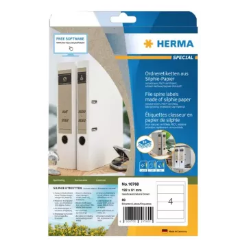 Itseliimautuva tarra HERMA 10760 suorakaide pysyvä ruskea 80 kpl