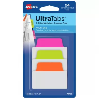 Tyhjät välilehdet Avery Ultra Tabs 74753 vihreä oranssi pinkki