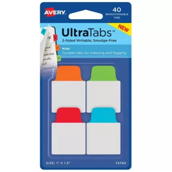 Tyhjät välilehdet Avery Ultra Tabs 74760 sininen vihreä oranssi punainen