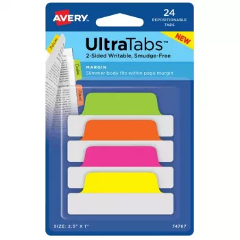 Tyhjät välilehdet Avery Ultra Tabs vihreä oranssi pinkki keltainen 74767
