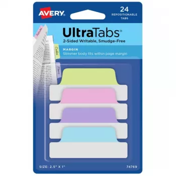 Tyhjät välilehdet Avery Ultra Tabs 74769 sininen vihreä pinkki lila