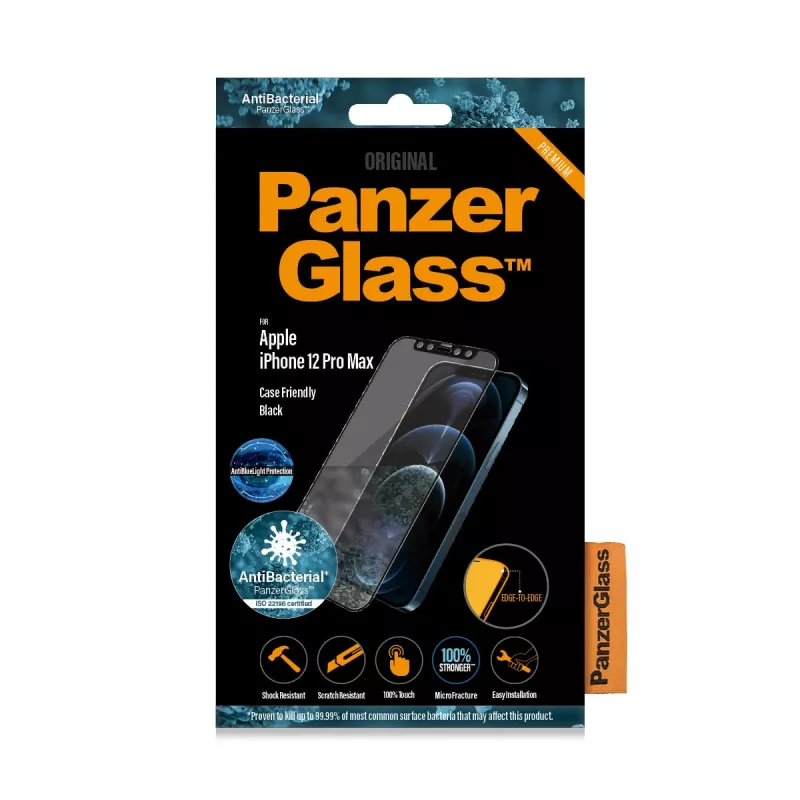 PanzerGlass ® sinivaloa suodattava näytönsuoja Apple iPhone 12 Pro Max | reunaton
